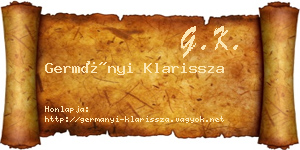 Germányi Klarissza névjegykártya